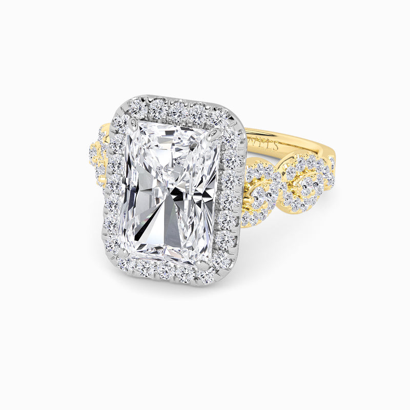 Radiant Cut Halo Braided Band Lab Diamond Engagement Ring (1ct+)