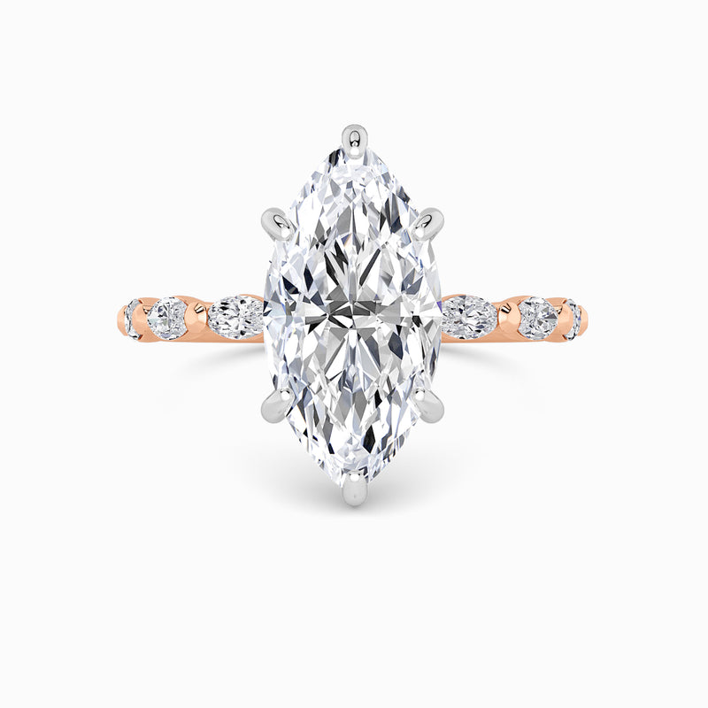 Marquise Brilliant Cut Marquise Diamond Band Lab Diamond Engagement Ring (1.00ct+)