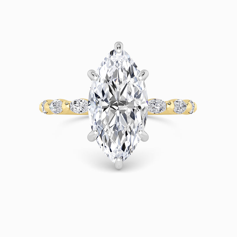 Marquise Brilliant Cut Marquise Diamond Band Lab Diamond Engagement Ring (1.00ct+)