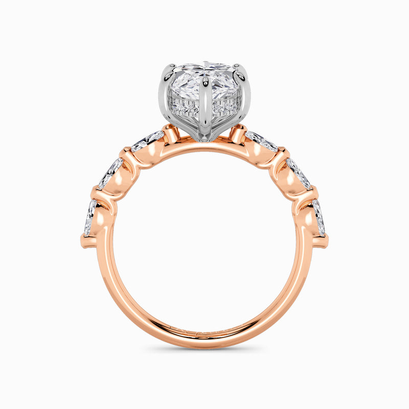 Marquise Brilliant Cut Marquise Diamond Band Lab Diamond Engagement Ring (1.00ct+)