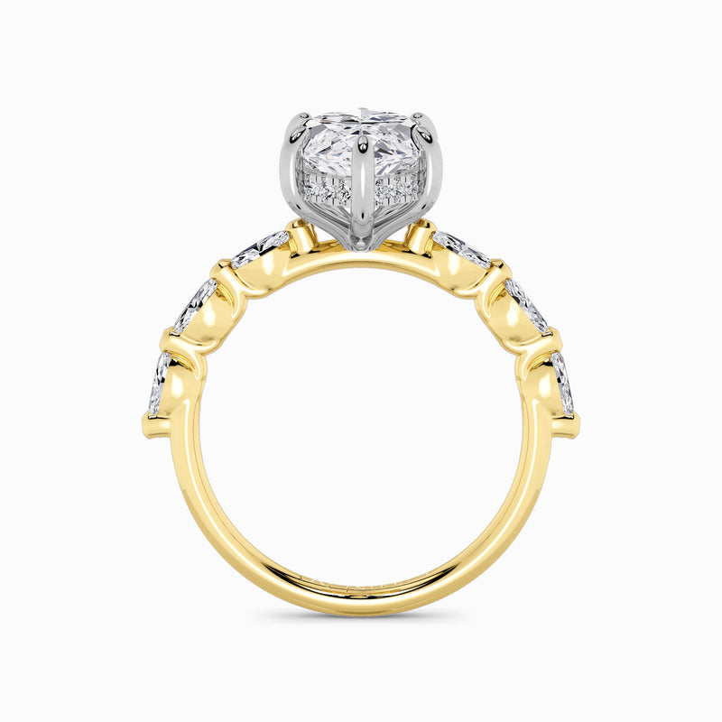 Marquise Brilliant Cut Marquise Diamond Band Lab Diamond Engagement Ring (1.00ct+)