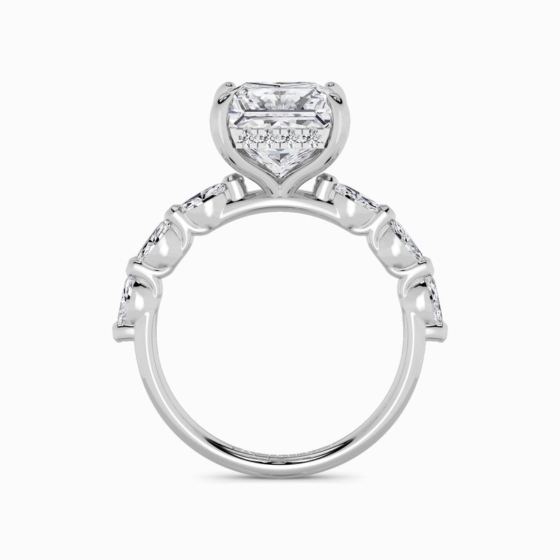 Princess Cut Marquise Diamond Band Lab Diamond Engagement Ring (1.00ct+)