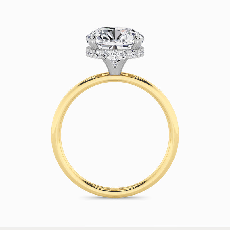 Cushion Cut Solitaire Plain Band Lab Diamond Engagement Ring (Floating Head) (1ct+)