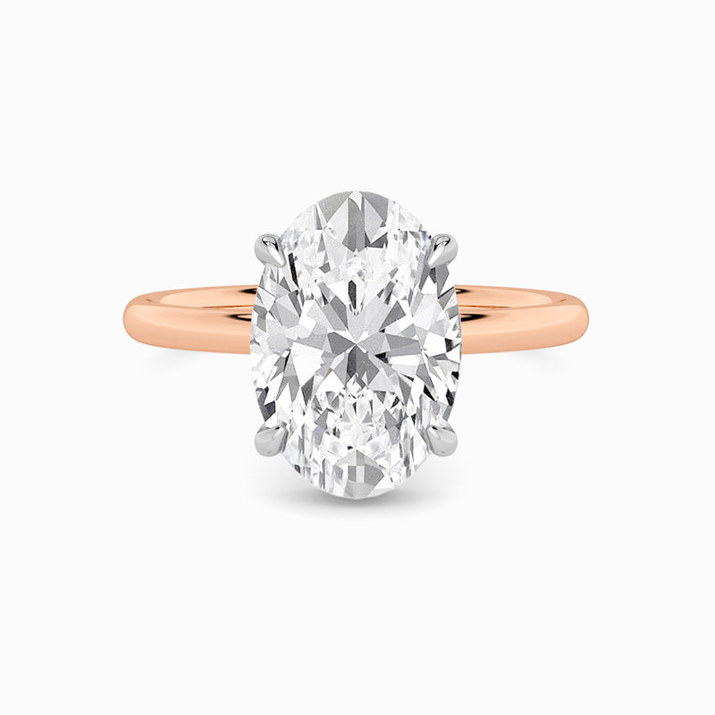 Oval Brilliant Cut Solitaire Plain Band Lab Diamond Engagement Ring (Floating Head) (1ct+)