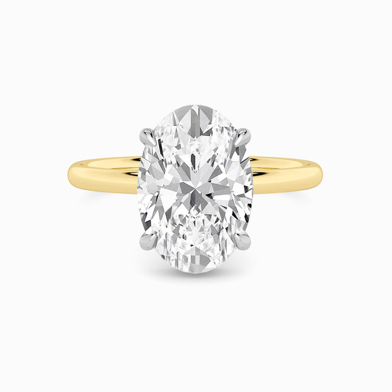 Oval Brilliant Cut Solitaire Plain Band Lab Diamond Engagement Ring (Floating Head) (1ct+)