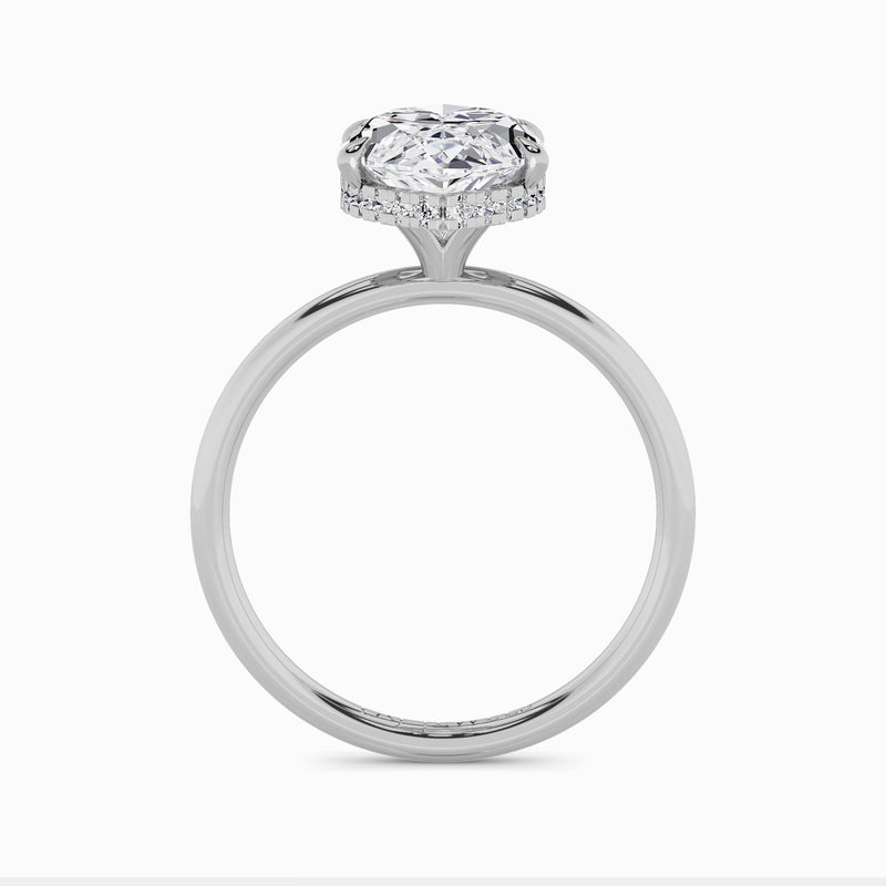 Oval Brilliant Cut Solitaire Plain Band Lab Diamond Engagement Ring (Floating Head) (1ct+)