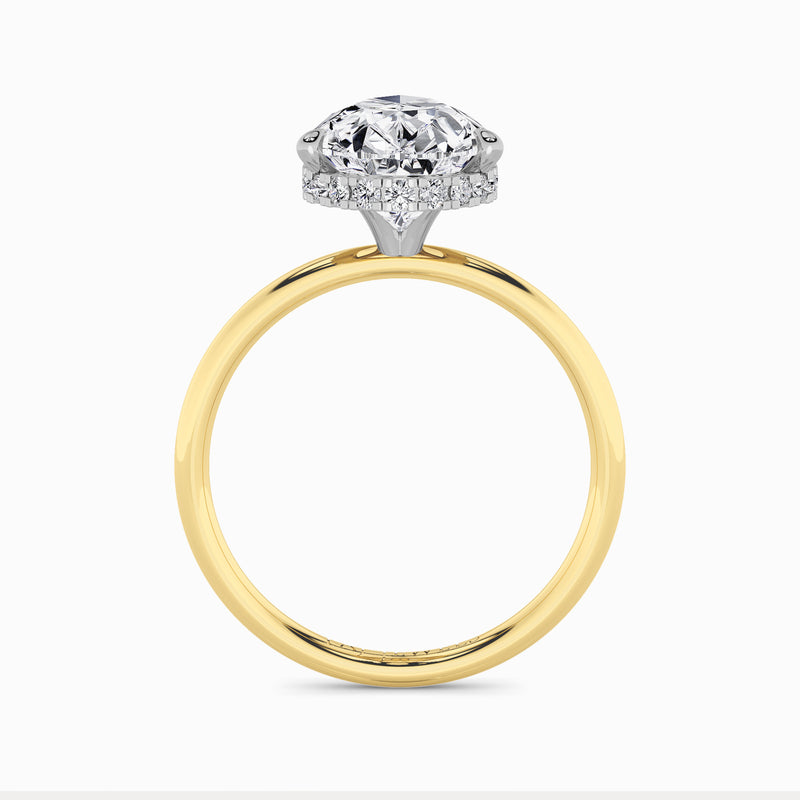 Pear Brilliant Cut Solitaire Plain Band Lab Diamond Engagement Ring (Floating Head) (1ct+)