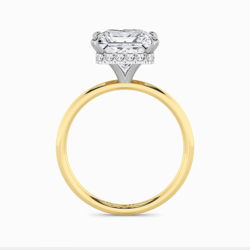 Princess Cut Solitaire Plain Band Lab Diamond Engagement Ring (Floating Head) (1ct+)