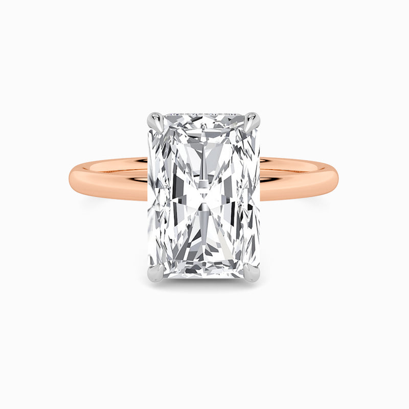 Radiant Cut Solitaire Plain Band Lab Diamond Engagement Ring (Floating Head) (1ct+)