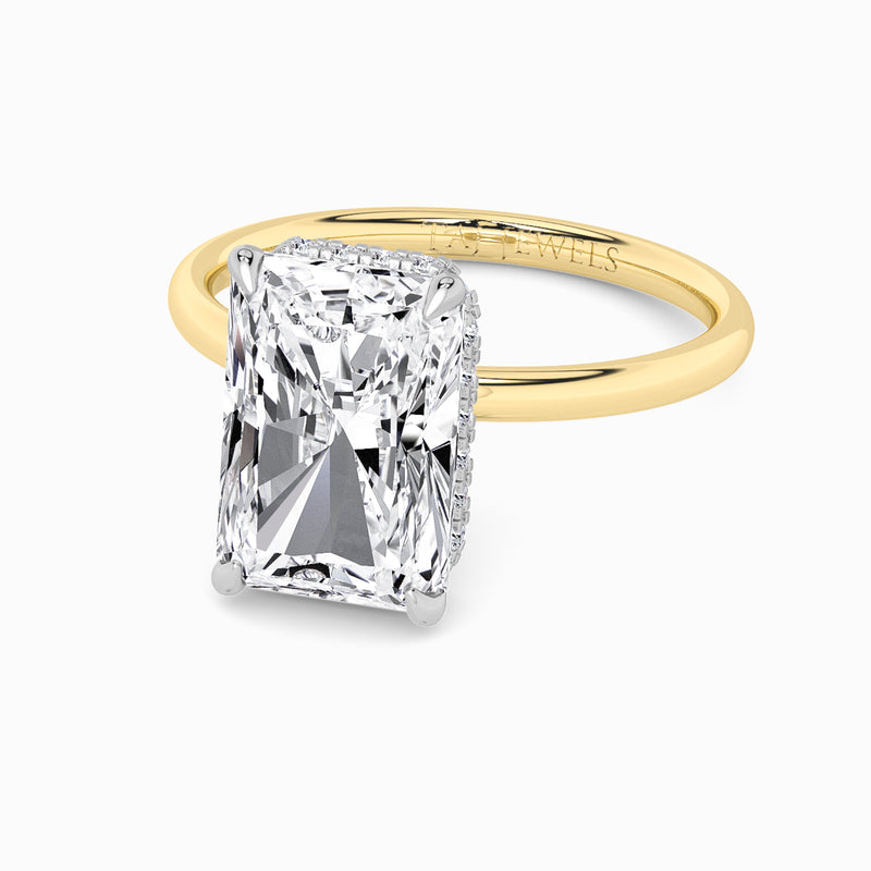 Radiant Cut Solitaire Plain Band Lab Diamond Engagement Ring (Floating Head) (1ct+)