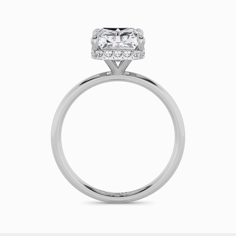 Radiant Cut Solitaire Plain Band Lab Diamond Engagement Ring (Floating Head) (1ct+)