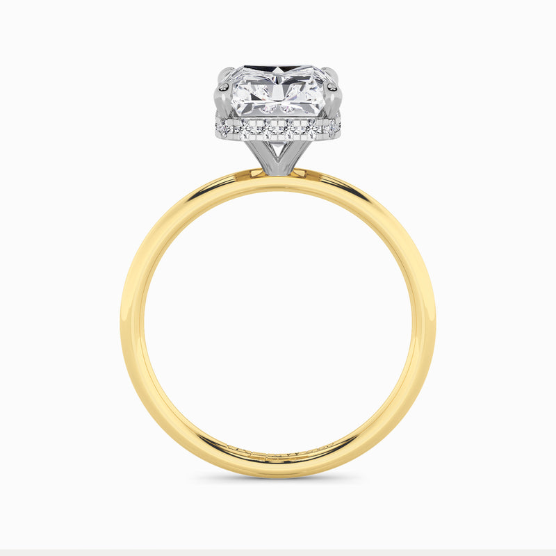 Radiant Cut Solitaire Plain Band Lab Diamond Engagement Ring (Floating Head) (1ct+)