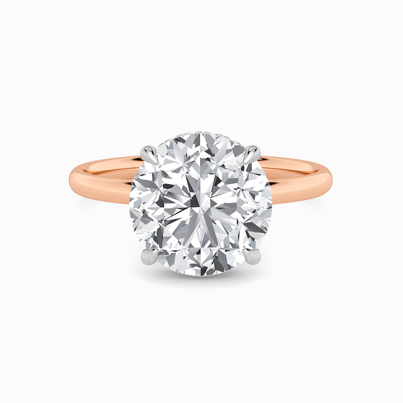 Round Brilliant Cut Solitaire Plain Band Lab Diamond Engagement Ring (Floating Head) (1ct+)