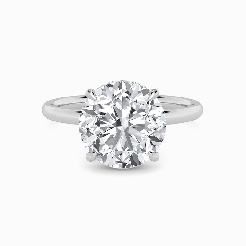 Round Brilliant Cut Solitaire Plain Band Lab Diamond Engagement Ring (Floating Head) (1ct+)