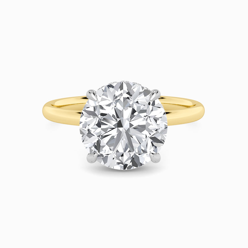 Round Brilliant Cut Solitaire Plain Band Lab Diamond Engagement Ring (Floating Head) (1ct+)