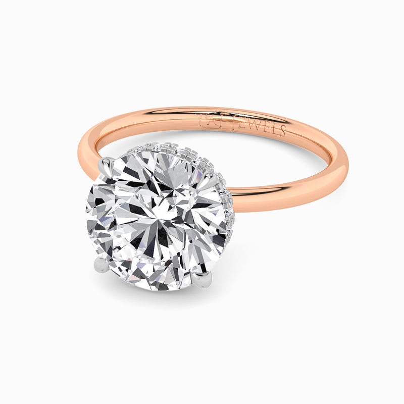 Round Brilliant Cut Solitaire Plain Band Lab Diamond Engagement Ring (Floating Head) (1ct+)