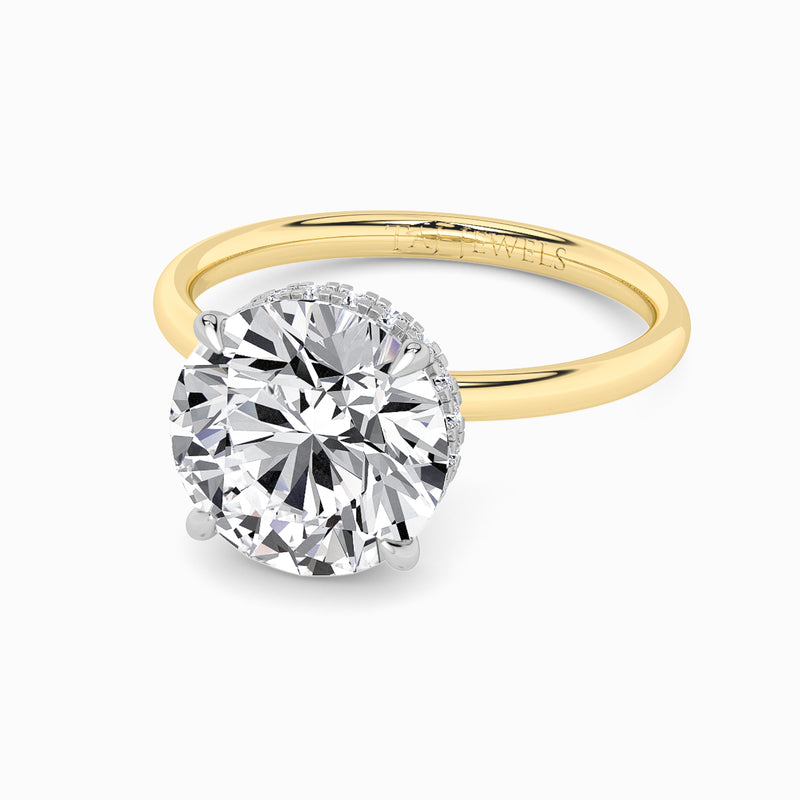 Round Brilliant Cut Solitaire Plain Band Lab Diamond Engagement Ring (Floating Head) (1ct+)