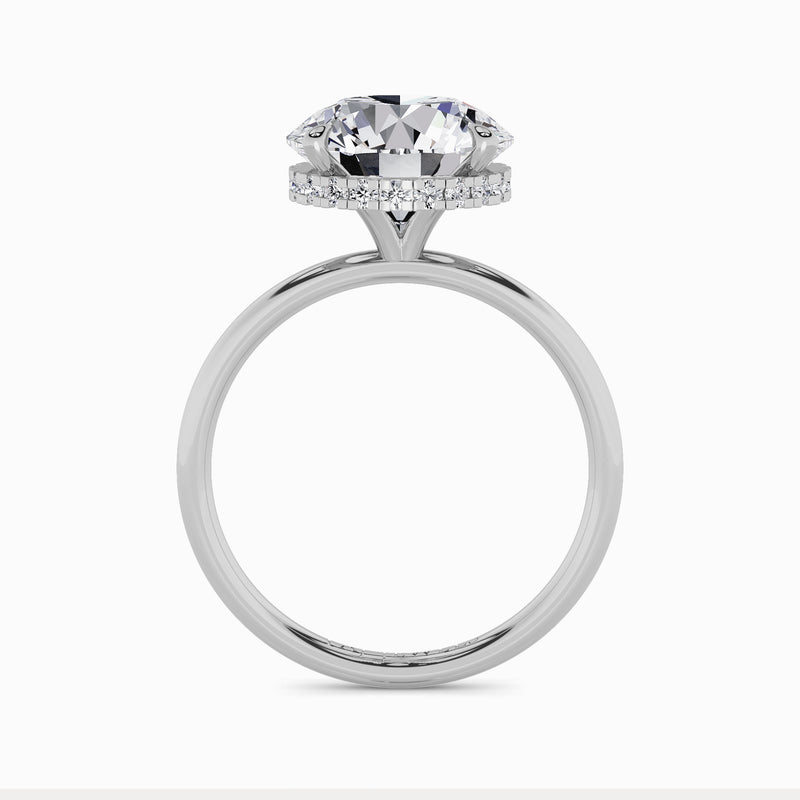 Round Brilliant Cut Solitaire Plain Band Lab Diamond Engagement Ring (Floating Head) (1ct+)