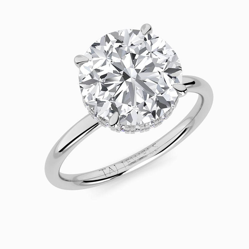 Round Brilliant Cut Solitaire Plain Band Lab Diamond Engagement Ring (Floating Head) (1ct+)