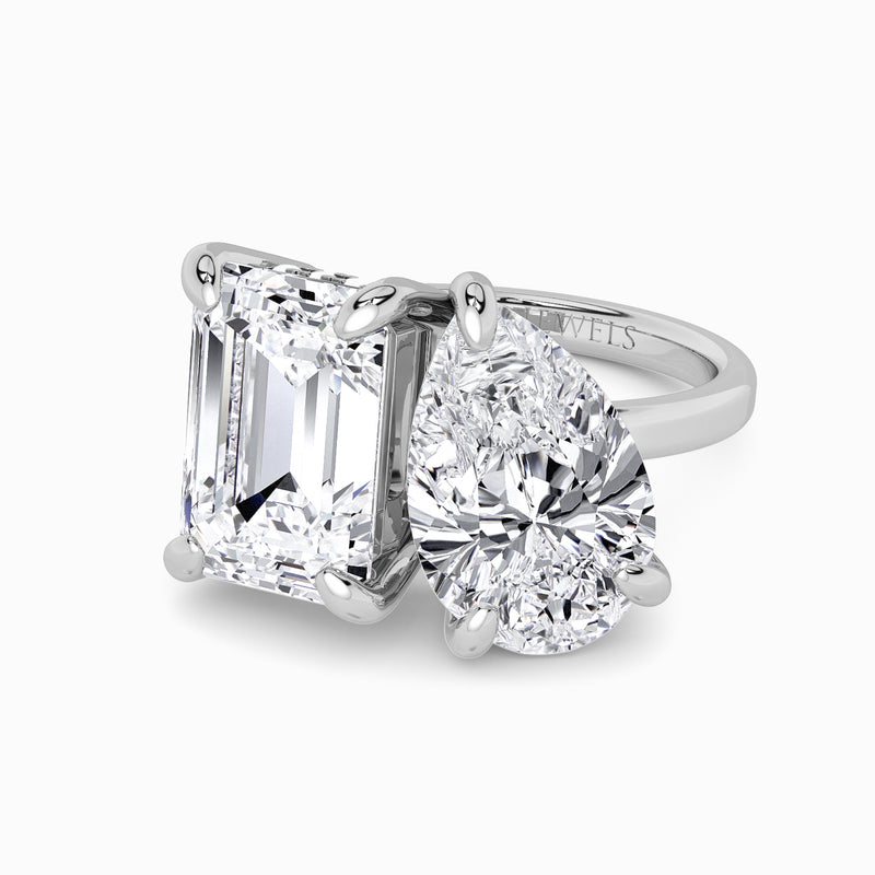 Toi Et Moi Lab Diamond Engagement Ring (2ct+ total weight)