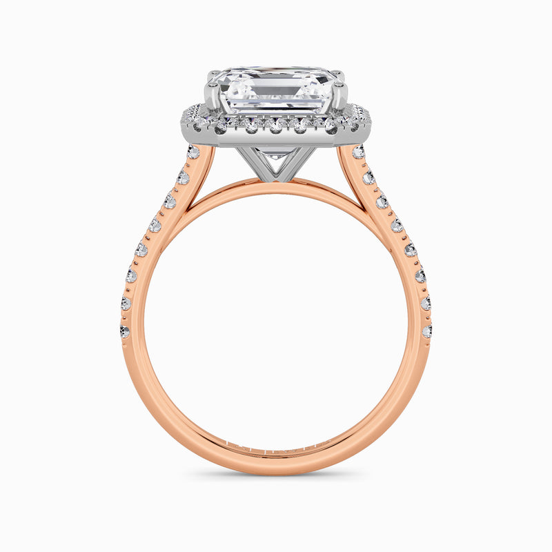 Asscher Cut Lab Diamond Halo Engagement Ring (Cathedral) (0.50ct+)