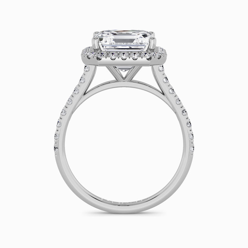 Asscher Cut Lab Diamond Halo Engagement Ring (Cathedral) (0.50ct+)