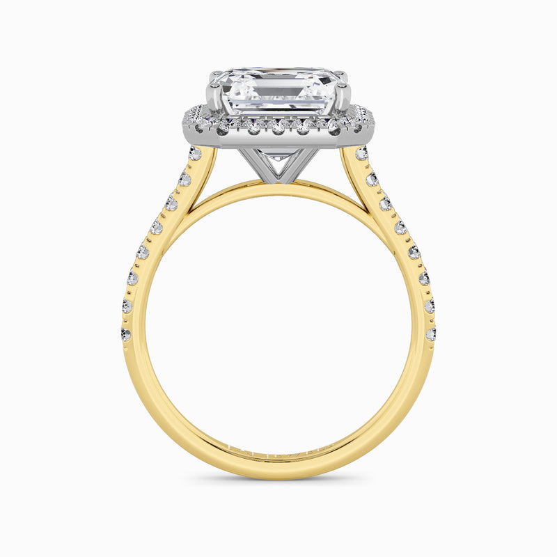 Asscher Cut Lab Diamond Halo Engagement Ring (Cathedral) (0.50ct+)