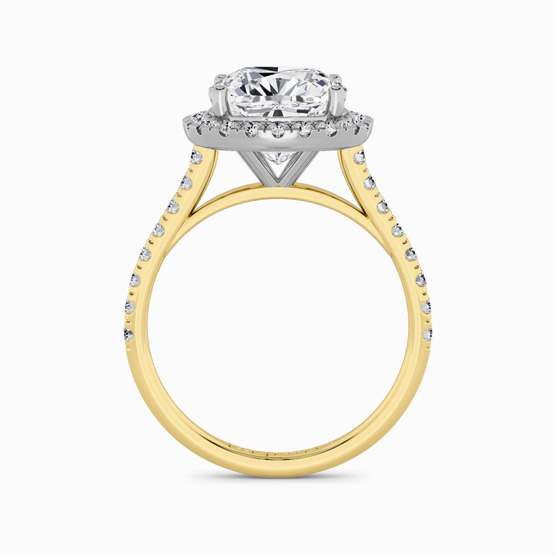 Cushion Cut Lab Diamond Halo Engagement Ring (Cathedral) (0.50ct+)