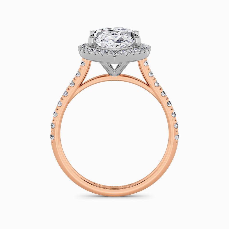 Marquise Brilliant Cut Lab Diamond Halo Engagement Ring (Cathedral) (0.50ct+)