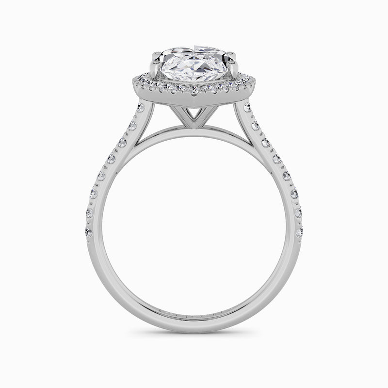 Marquise Brilliant Cut Lab Diamond Halo Engagement Ring (Cathedral) (0.50ct+)