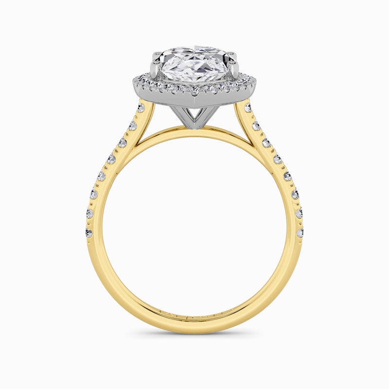 Marquise Brilliant Cut Lab Diamond Halo Engagement Ring (Cathedral) (0.50ct+)