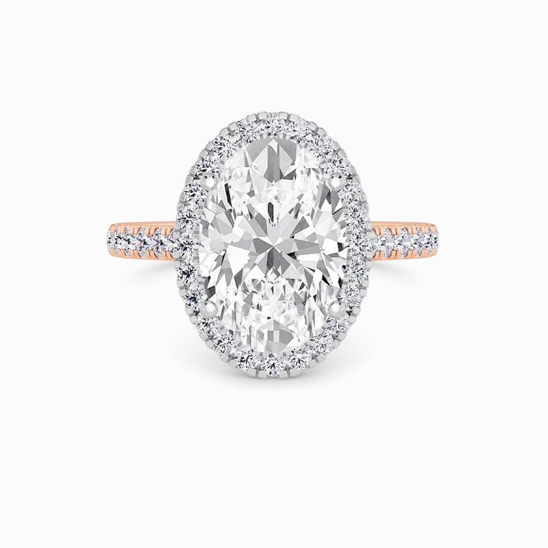 Oval Brilliant Cut Lab Diamond Halo Engagement Ring (Cathedral) (0.50ct+)