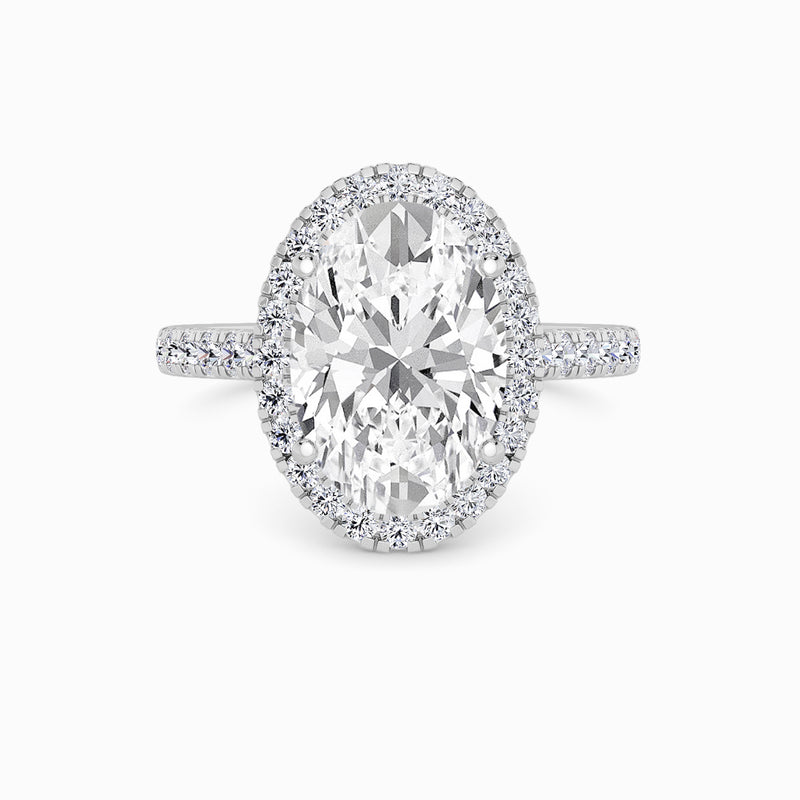 Oval Brilliant Cut Lab Diamond Halo Engagement Ring (Cathedral) (0.50ct+)