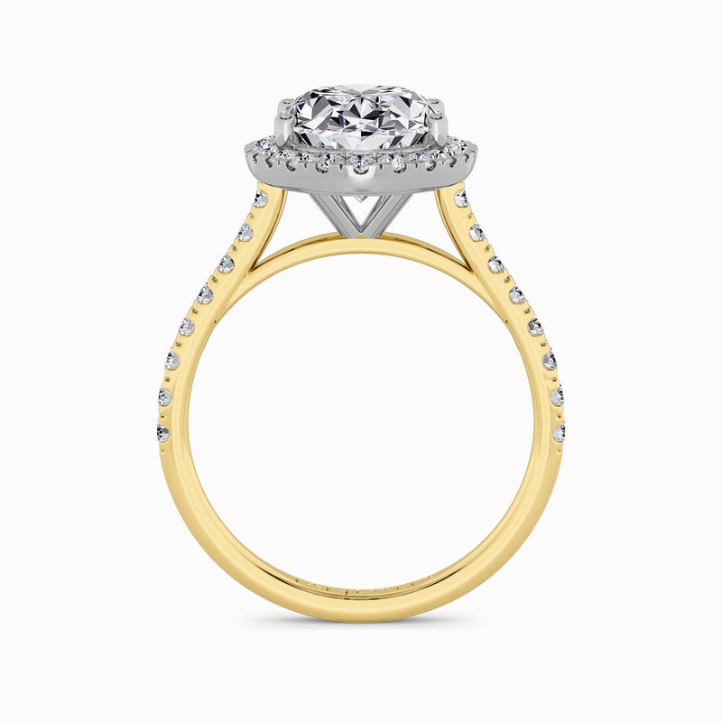 Oval Brilliant Cut Lab Diamond Halo Engagement Ring (Cathedral) (0.50ct+)