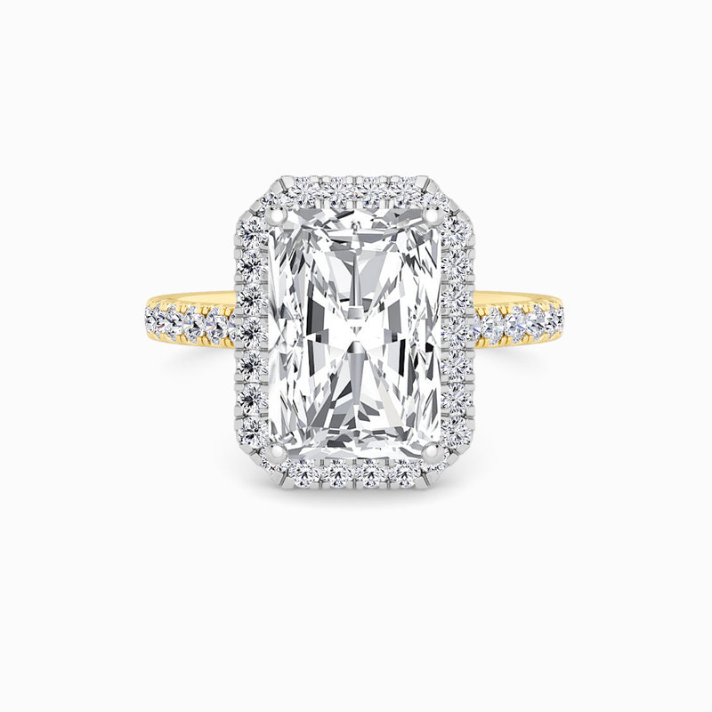 Radiant Cut Lab Diamond Halo Engagement Ring (Cathedral) (0.50ct+)