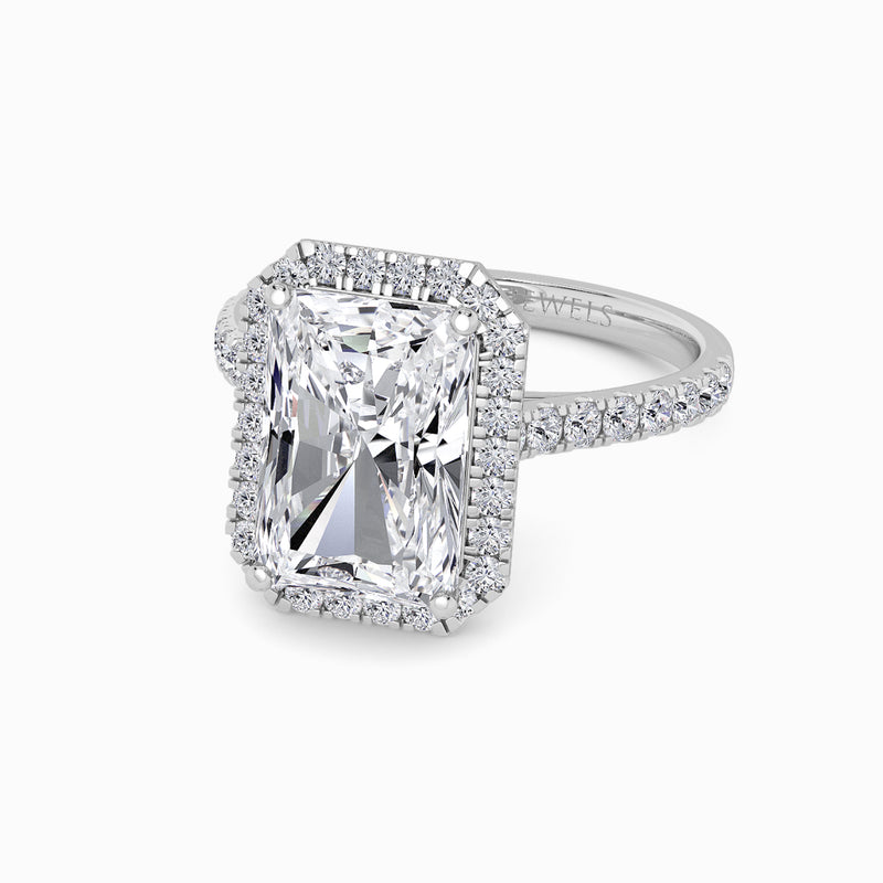 Radiant Cut Lab Diamond Halo Engagement Ring (Cathedral) (0.50ct+)