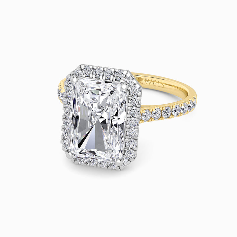 Radiant Cut Lab Diamond Halo Engagement Ring (Cathedral) (0.50ct+)