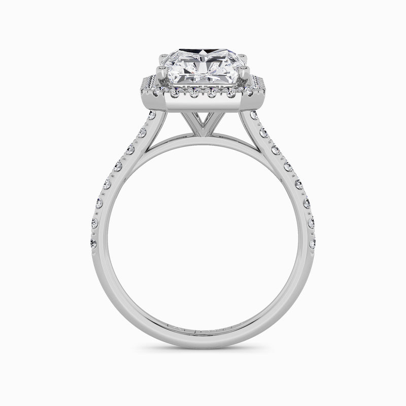 Radiant Cut Lab Diamond Halo Engagement Ring (Cathedral) (0.50ct+)