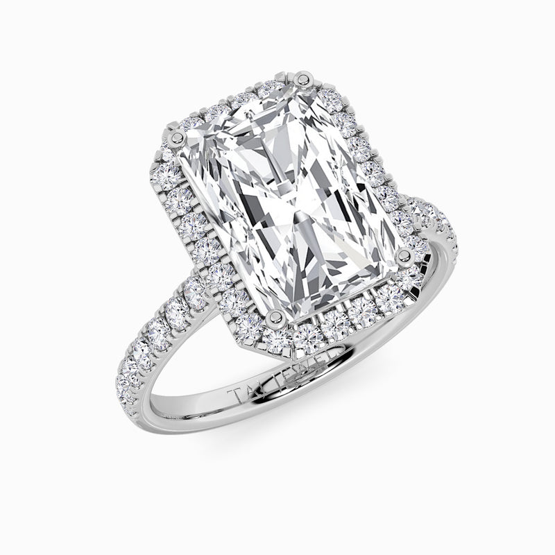 Radiant Cut Lab Diamond Halo Engagement Ring (Cathedral) (0.50ct+)