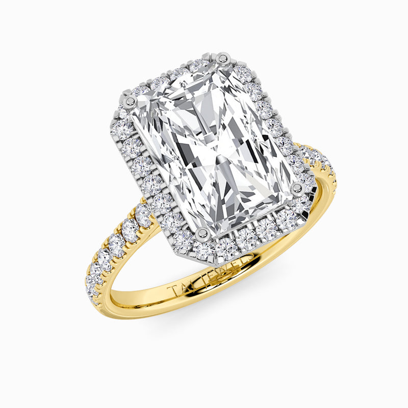 Radiant Cut Lab Diamond Halo Engagement Ring (Cathedral) (0.50ct+)