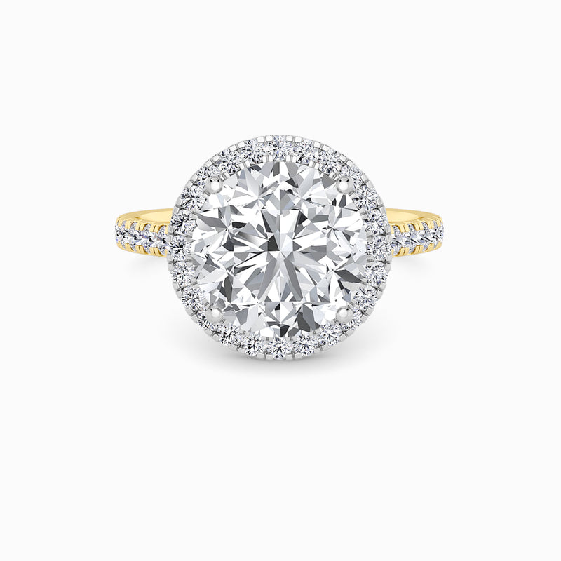 Round Brilliant Cut Lab Diamond Halo Engagement Ring (Cathedral) (0.50ct+)