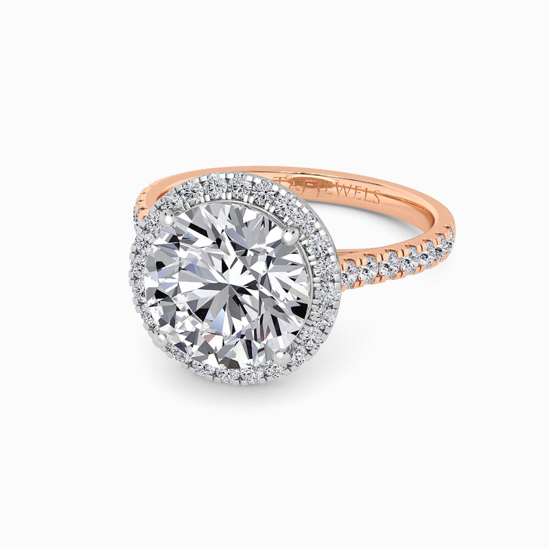 Round Brilliant Cut Lab Diamond Halo Engagement Ring (Cathedral) (0.50ct+)