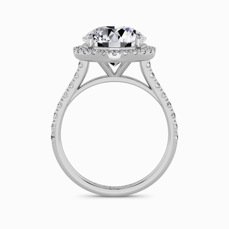 Round Brilliant Cut Lab Diamond Halo Engagement Ring (Cathedral) (0.50ct+)