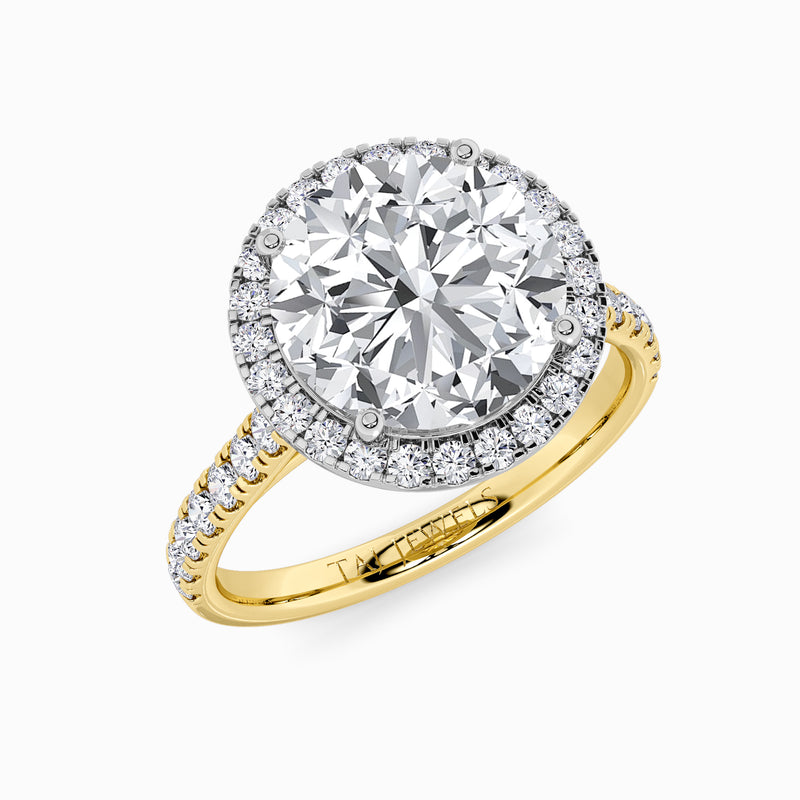 Round Brilliant Cut Lab Diamond Halo Engagement Ring (Cathedral) (0.50ct+)