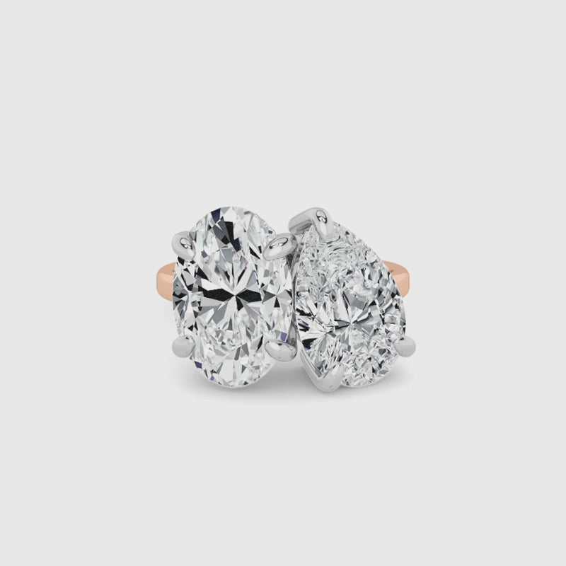 Toi Et Moi Lab Diamond Engagement Ring (2ct+ total weight)