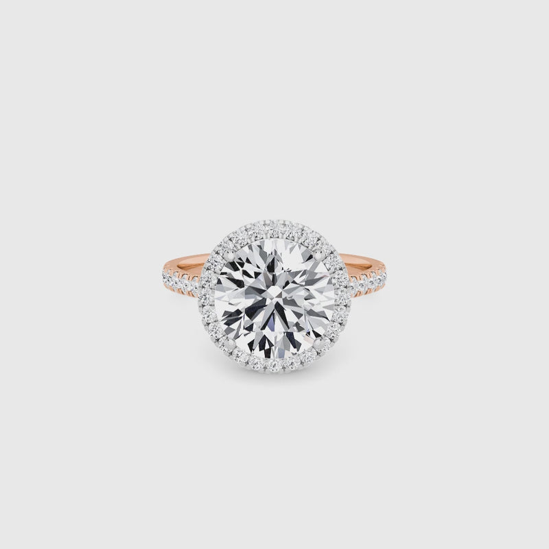 Round Brilliant Cut Lab Diamond Halo Engagement Ring (Cathedral) (0.50ct+)