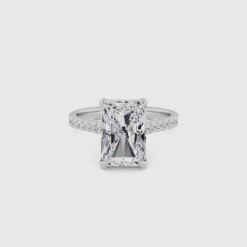 Radiant Cut Cathedral Lab Diamond Engagement Ring (1ct+)