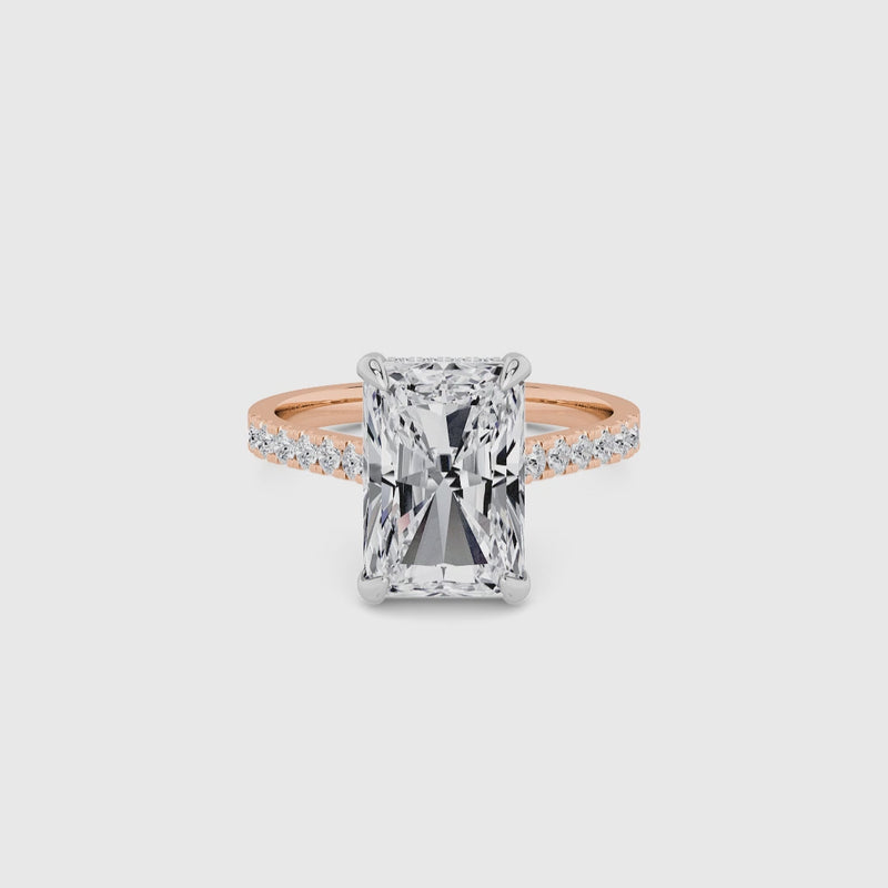 Radiant Cut Cathedral Lab Diamond Engagement Ring (1ct+)