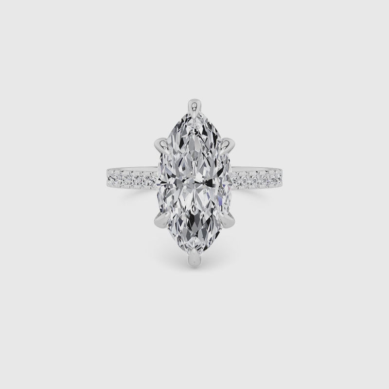 Marquise Brilliant Cut Cathedral Lab Diamond Engagement Ring (1ct+)