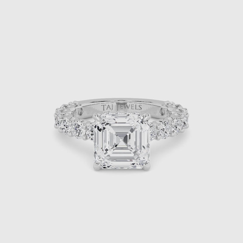 Asscher Cut Lab Diamond Engagement Ring (1.50CT+)